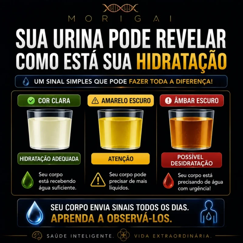 Post da MORIGAI sobre a cor da urina como sinal de hidratação