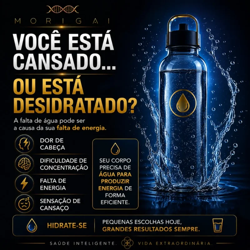 Post da MORIGAI sobre cansaço causado por desidratação